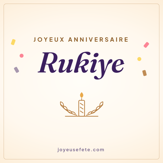 Image carrée « Joyeux anniversaire Rukiye » pour WhatsApp