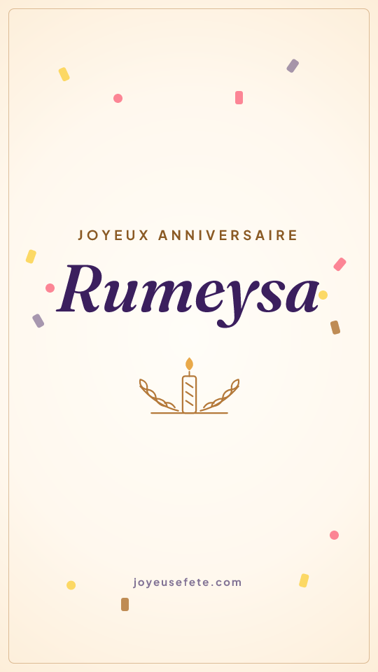 Image « Joyeux anniversaire Rumeysa » au format story