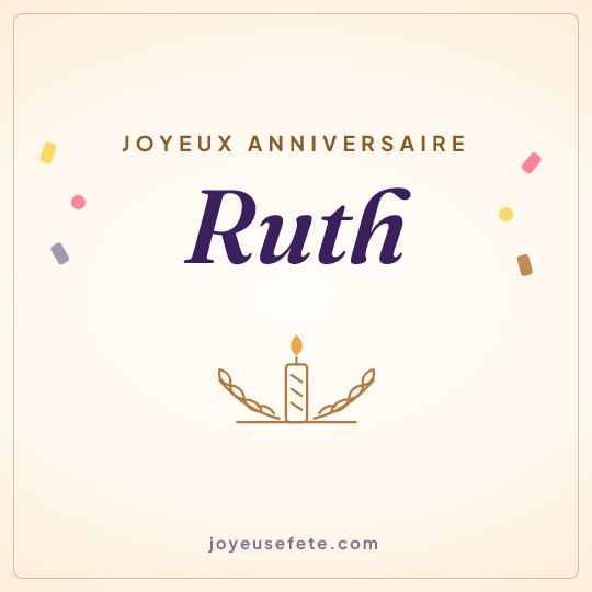 Image carrée « Joyeux anniversaire Ruth » pour WhatsApp