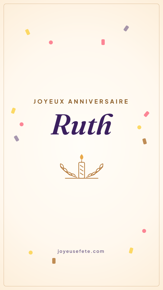 Image « Joyeux anniversaire Ruth » au format story