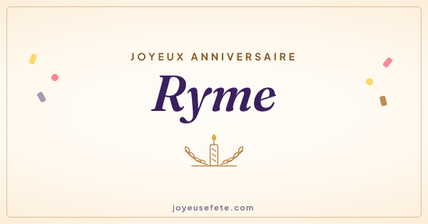 Image « Joyeux anniversaire Ryme » au format large