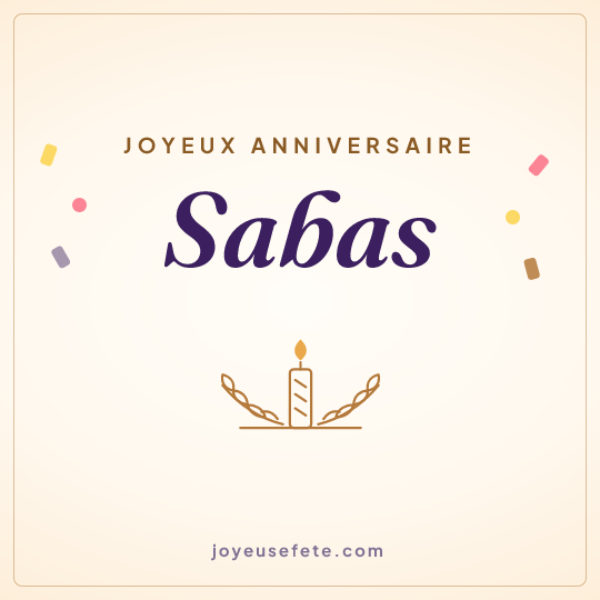 Image carrée « Joyeux anniversaire Sabas » pour WhatsApp