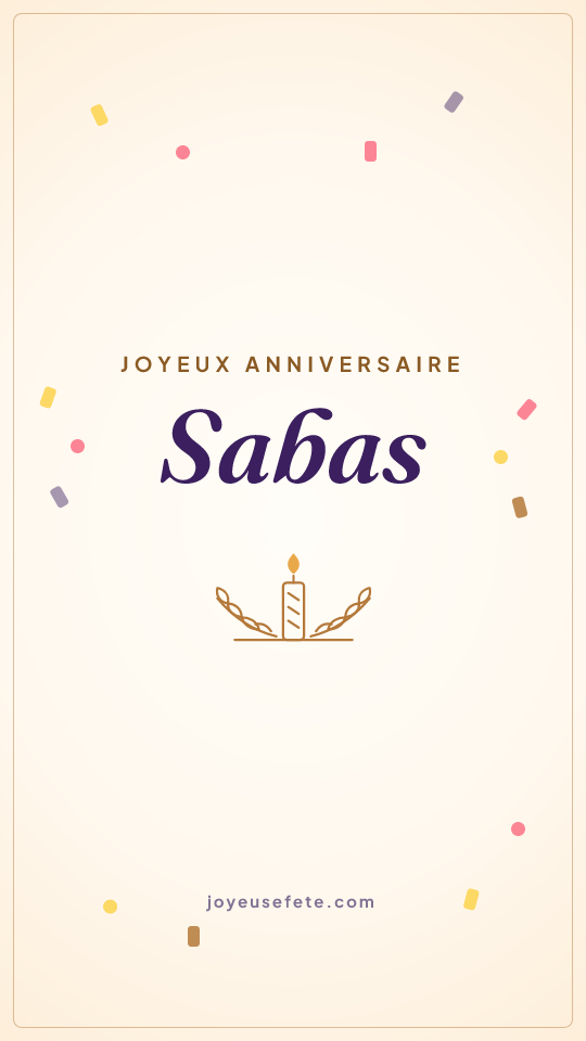 Image « Joyeux anniversaire Sabas » au format story
