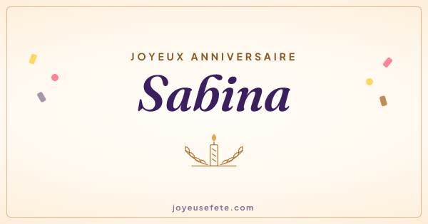 Image « Joyeux anniversaire Sabina » au format large