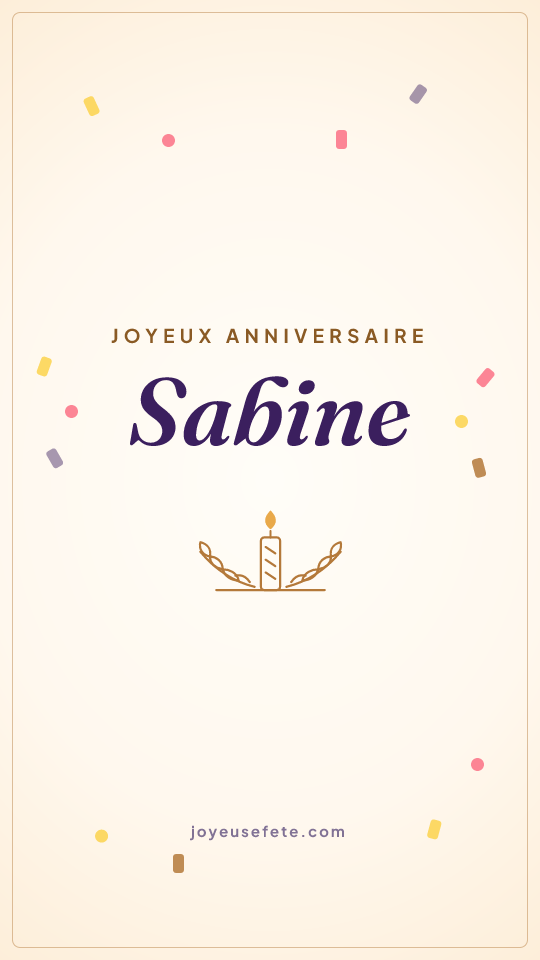 Image « Joyeux anniversaire Sabine » au format story