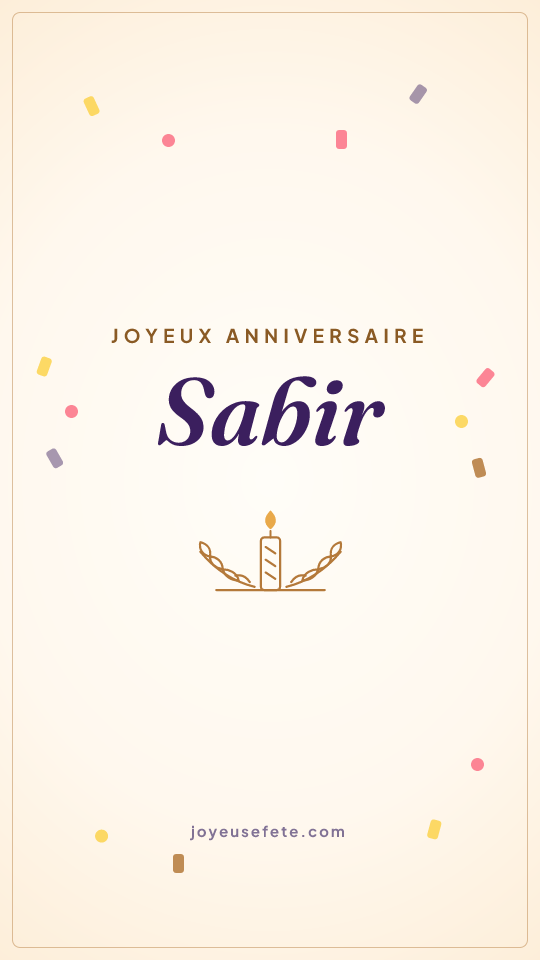 Image « Joyeux anniversaire Sabir » au format story