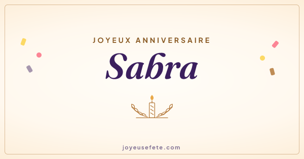 Image « Joyeux anniversaire Sabra » au format large