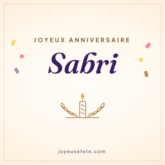 Image carrée « Joyeux anniversaire Sabri » pour WhatsApp