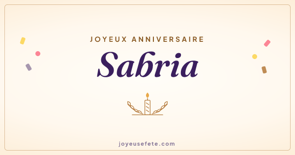 Image « Joyeux anniversaire Sabria » au format large