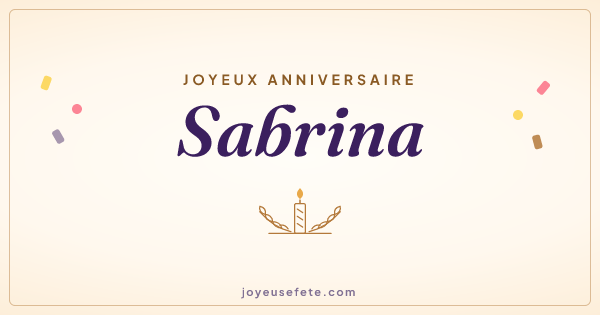 Image « Joyeux anniversaire Sabrina » au format large