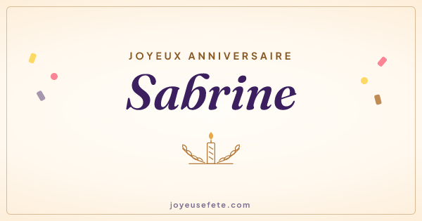 Image « Joyeux anniversaire Sabrine » au format large