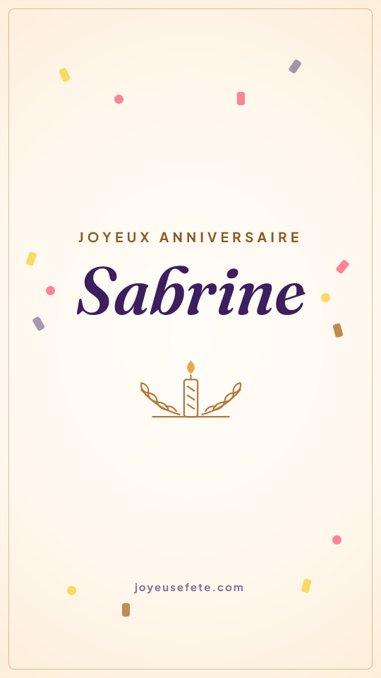 Image « Joyeux anniversaire Sabrine » au format story