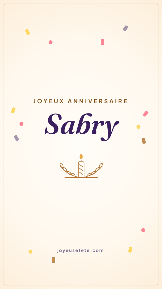 Image « Joyeux anniversaire Sabry » au format story
