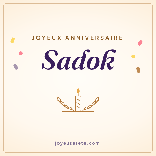 Image carrée « Joyeux anniversaire Sadok » pour WhatsApp