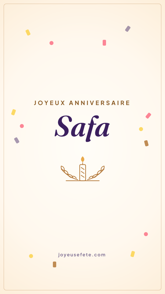 Image « Joyeux anniversaire Safa » au format story