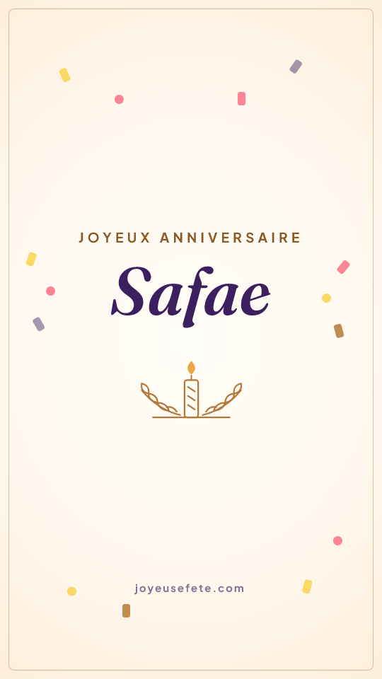 Image « Joyeux anniversaire Safae » au format story