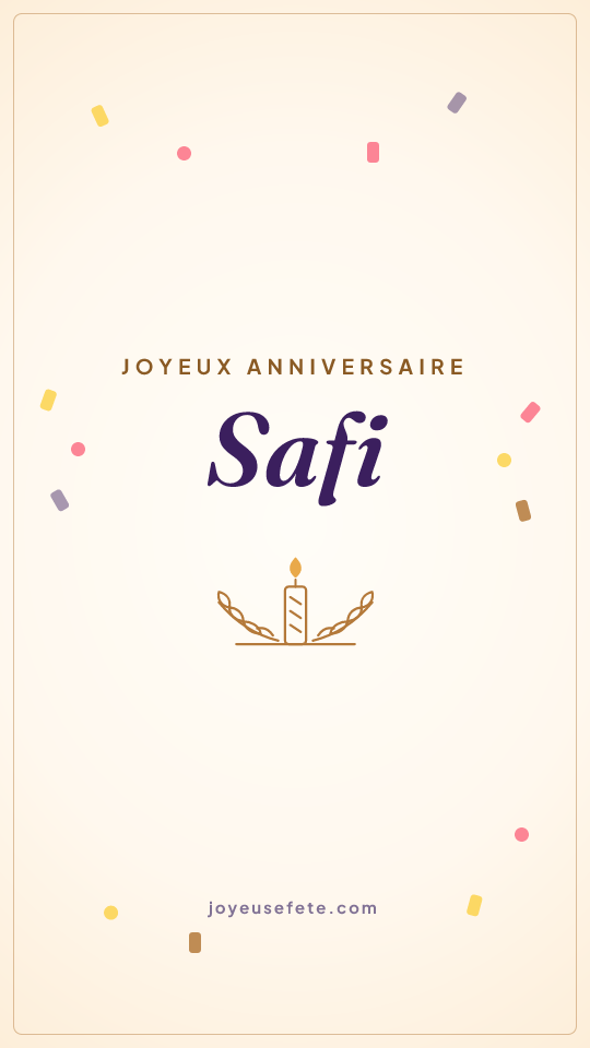 Image « Joyeux anniversaire Safi » au format story