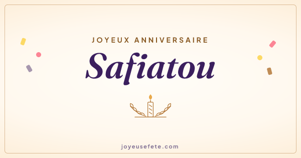 Image « Joyeux anniversaire Safiatou » au format large