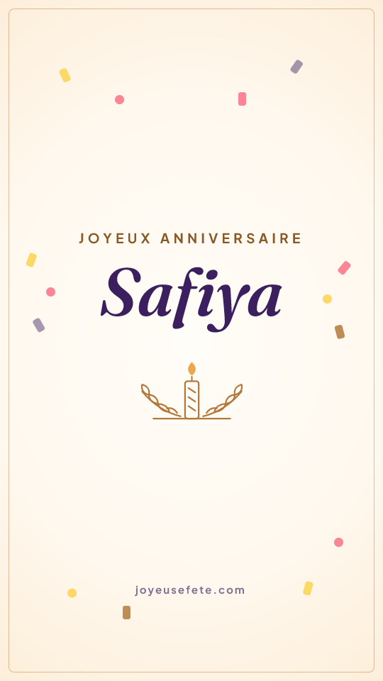 Image « Joyeux anniversaire Safiya » au format story