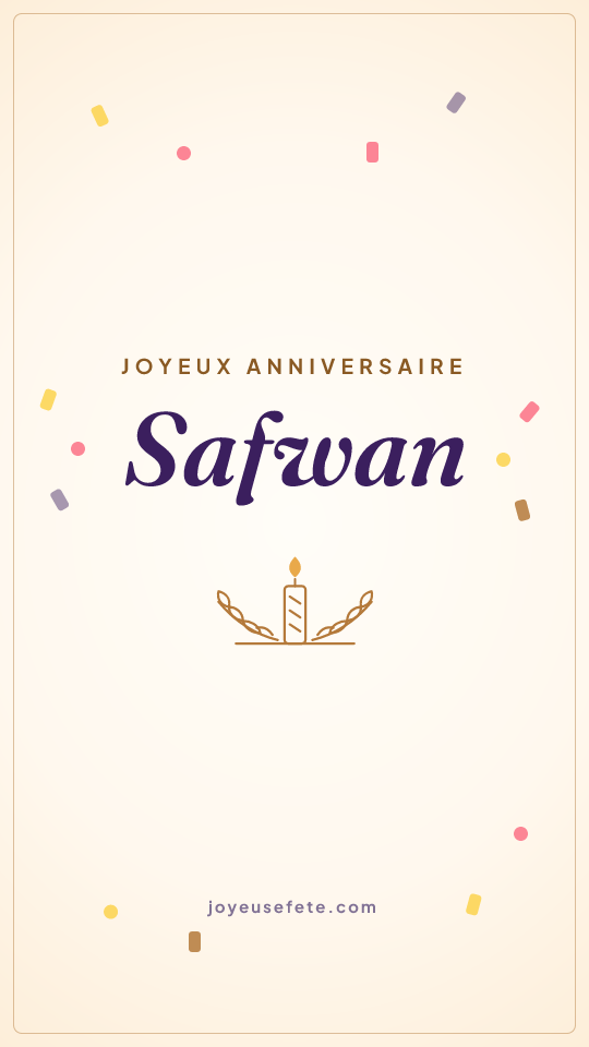 Image « Joyeux anniversaire Safwan » au format story