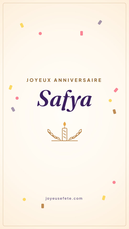 Image « Joyeux anniversaire Safya » au format story