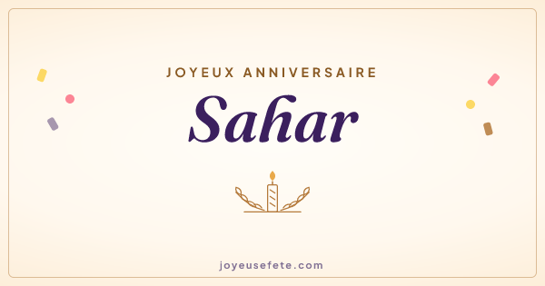 Image « Joyeux anniversaire Sahar » au format large