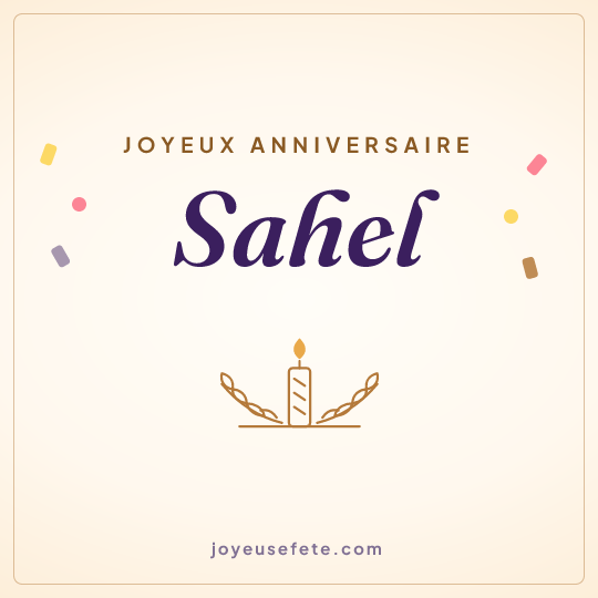 Image carrée « Joyeux anniversaire Sahel » pour WhatsApp