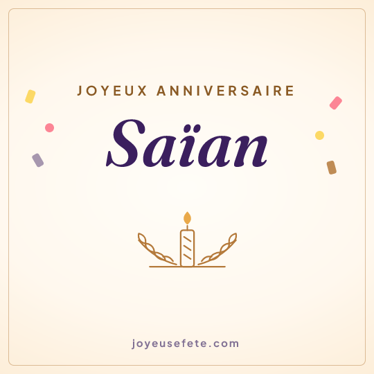 Image carrée « Joyeux anniversaire Saïan » pour WhatsApp