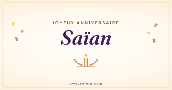 Image « Joyeux anniversaire Saïan » au format large