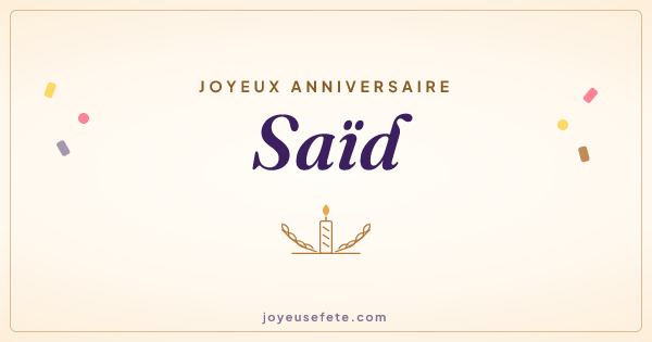 Image « Joyeux anniversaire Saïd » au format large