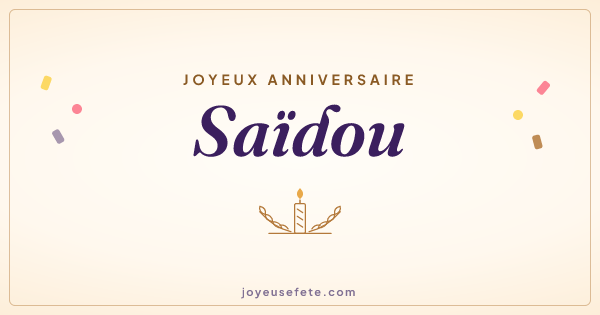 Image « Joyeux anniversaire Saïdou » au format large