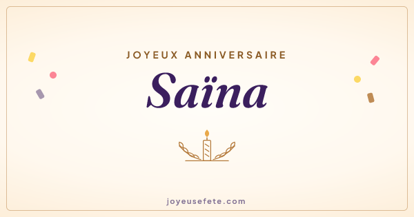 Image « Joyeux anniversaire Saïna » au format large