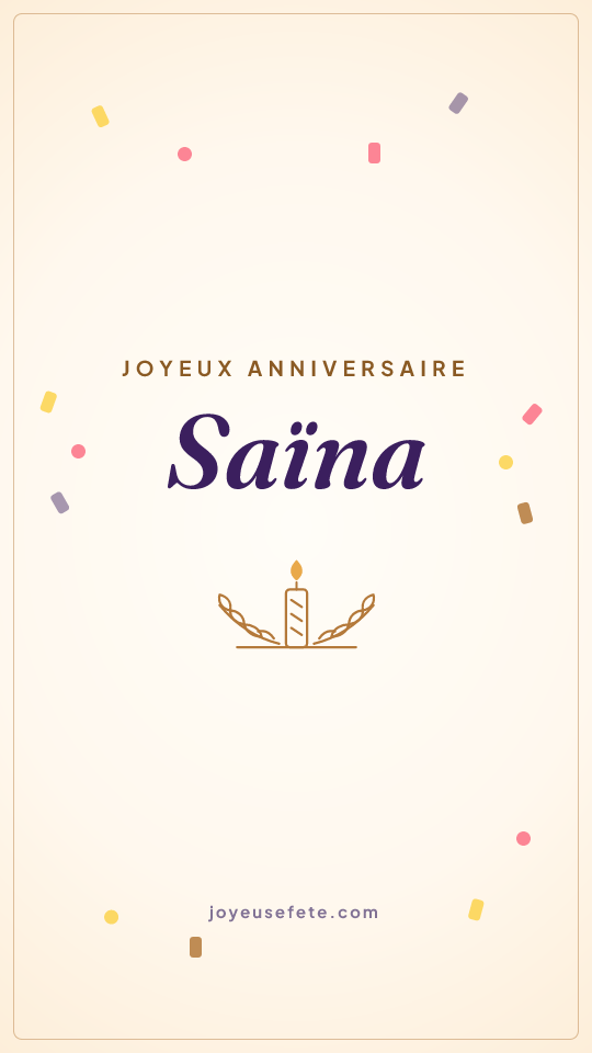 Image « Joyeux anniversaire Saïna » au format story
