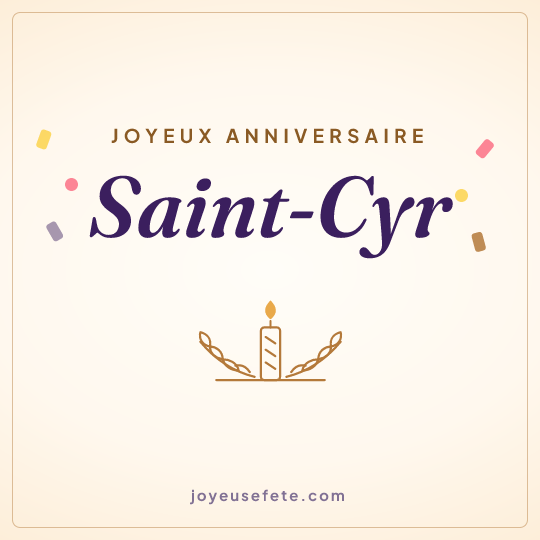 Image carrée « Joyeux anniversaire Saint-Cyr » pour WhatsApp