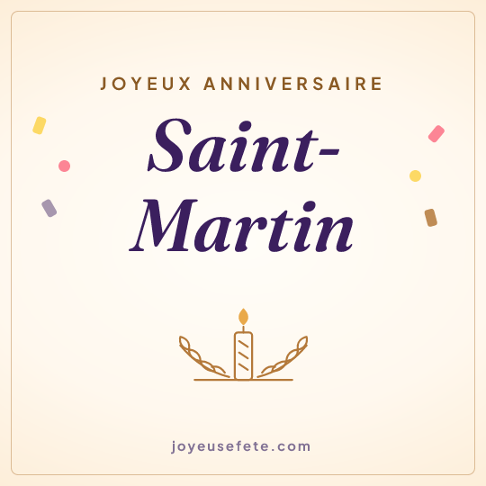 Image carrée « Joyeux anniversaire Saint-Martin » pour WhatsApp