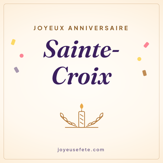 Image carrée « Joyeux anniversaire Sainte-Croix » pour WhatsApp