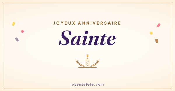 Image « Joyeux anniversaire Sainte » au format large