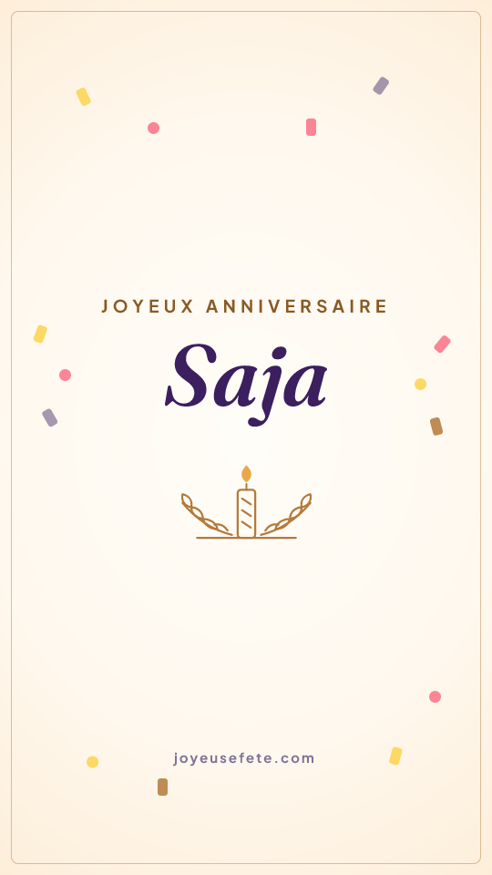 Image « Joyeux anniversaire Saja » au format story