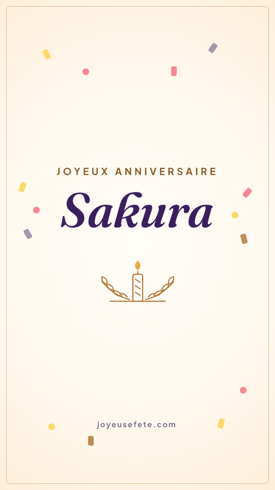 Image « Joyeux anniversaire Sakura » au format story