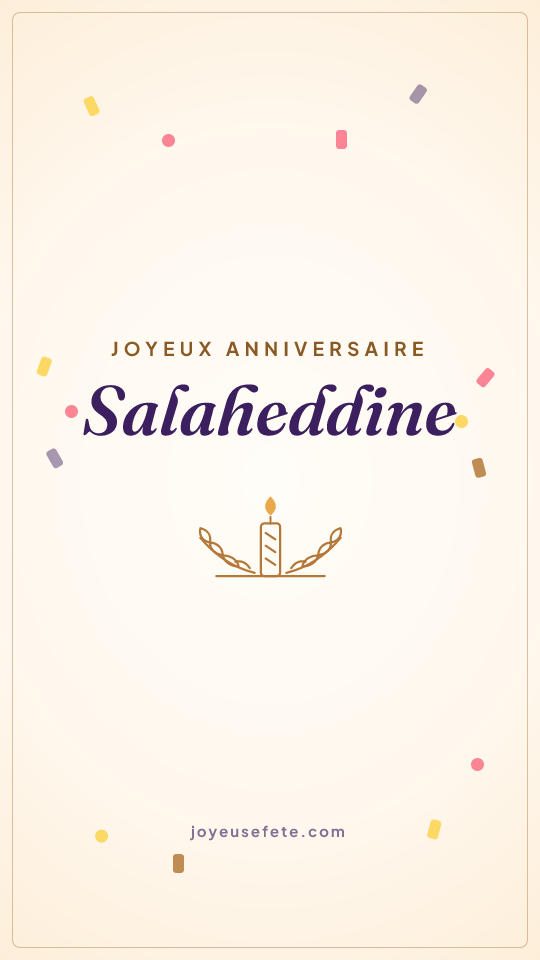 Image « Joyeux anniversaire Salaheddine » au format story