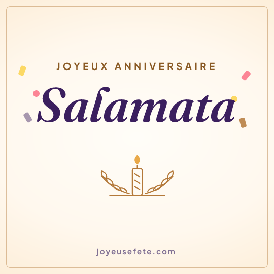 Image carrée « Joyeux anniversaire Salamata » pour WhatsApp