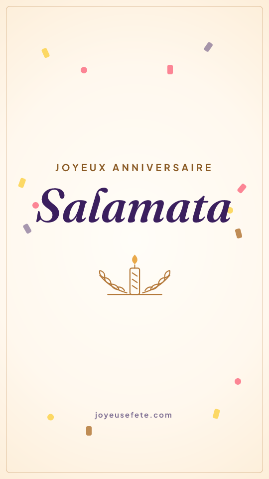 Image « Joyeux anniversaire Salamata » au format story
