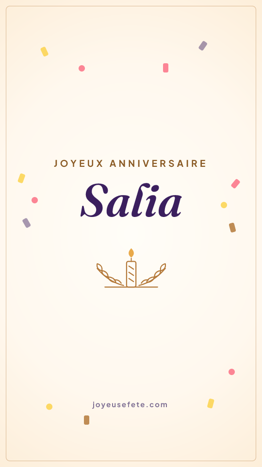 Image « Joyeux anniversaire Salia » au format story