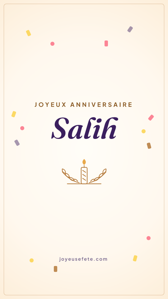 Image « Joyeux anniversaire Salih » au format story