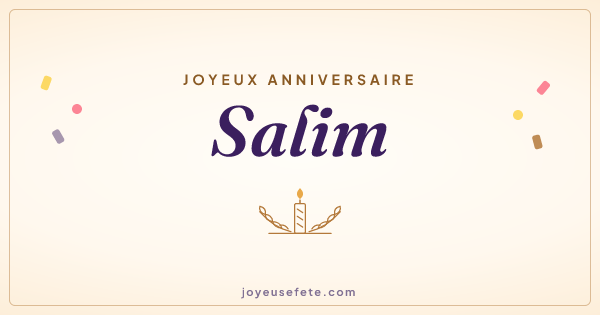 Image « Joyeux anniversaire Salim » au format large