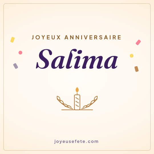 Image carrée « Joyeux anniversaire Salima » pour WhatsApp