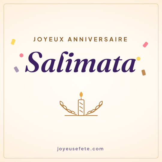Image carrée « Joyeux anniversaire Salimata » pour WhatsApp