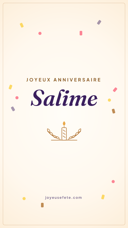 Image « Joyeux anniversaire Salime » au format story