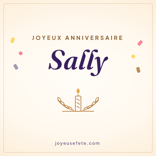 Image carrée « Joyeux anniversaire Sally » pour WhatsApp