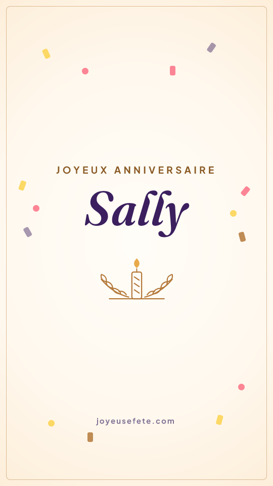 Image « Joyeux anniversaire Sally » au format story